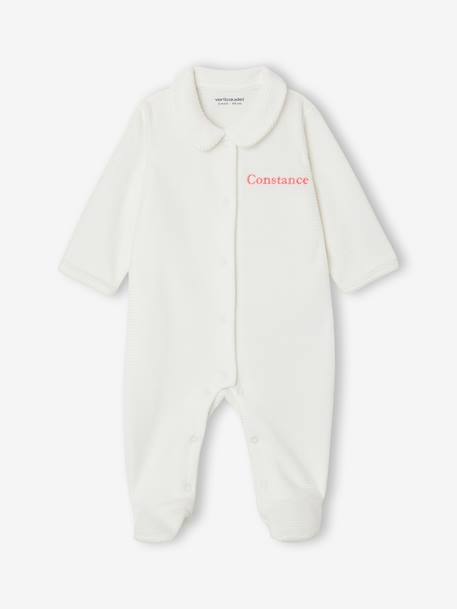 Lot de 2 pyjamas bébé mixtes en velours ouverture naissance beige+rose - vertbaudet enfant 