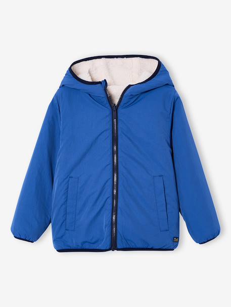 Blouson sherpa réversible bleu roi - vertbaudet enfant 