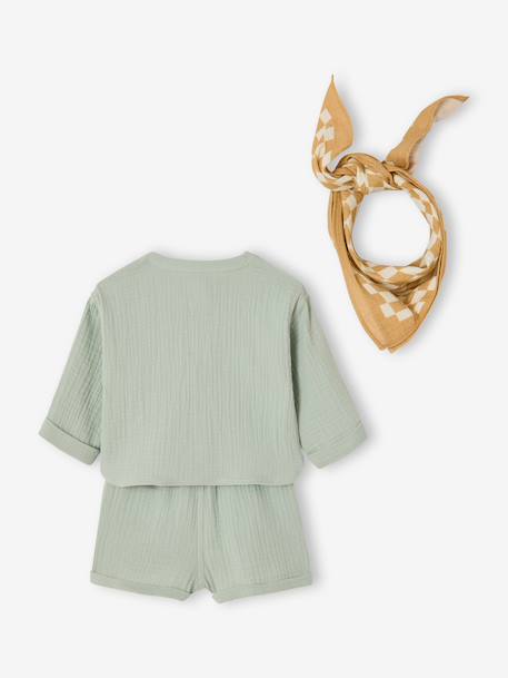 Ensemble 3 pièces short bébé garçon vert d'eau - vertbaudet enfant 