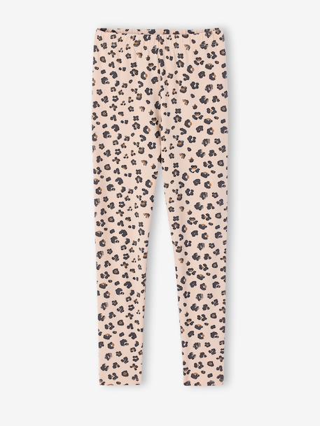 Lot de 2 leggings fille Basics bois de rose+gris foncé+kaki+vert sauge - vertbaudet enfant 
