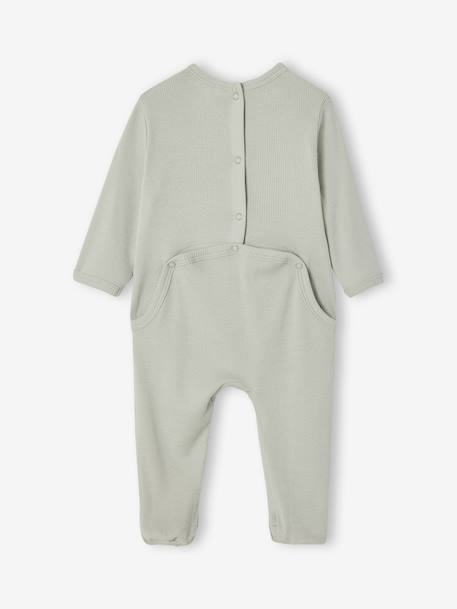Lot 2 pyjama bébé ouverture dos vert sauge - vertbaudet enfant 