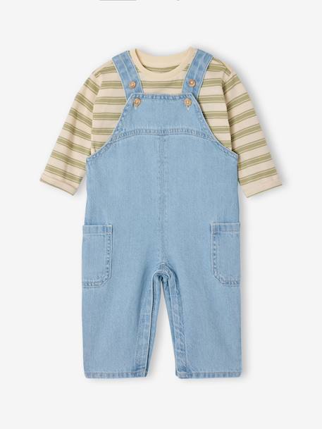 Ensemble salopette bébé garçon vert sauge - vertbaudet enfant 