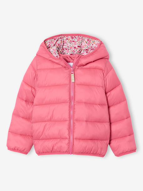Doudoune fille légère à capuche lilas+marine+prune+rose+vert de gris - vertbaudet enfant 