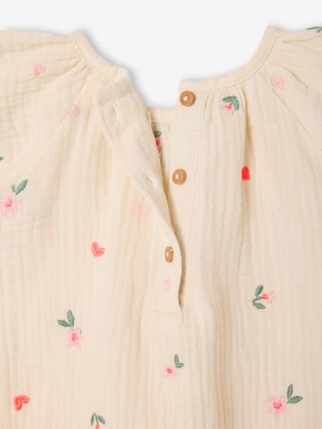 Blouse manches courtes bébé fille écru - vertbaudet enfant 
