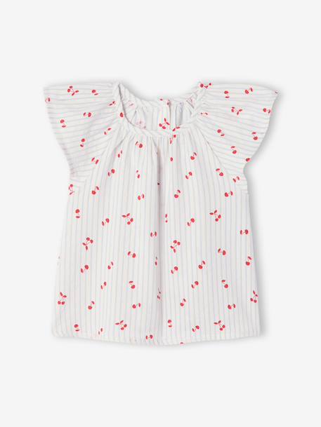 Blouse manches courtes bébé fille rayé bleu - vertbaudet enfant 