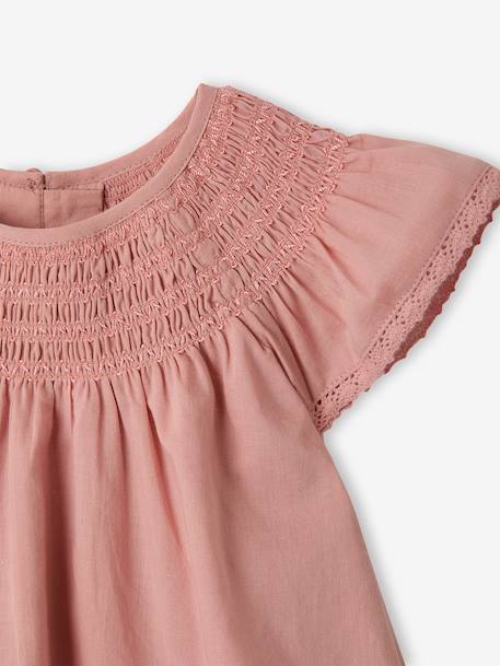 Jurk en bloomer baby meisjes katoen rouge - vertbaudet enfant 