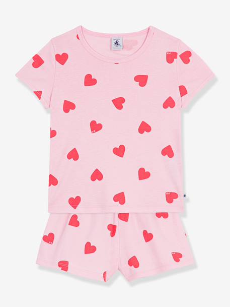 Pyjama short fille imprimé coeurs rose - vertbaudet enfant 