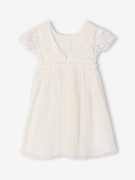 Robe fille dentelle et tulle blanc - vertbaudet enfant 