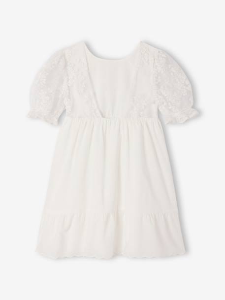 Robe fille boheme manches dentelles blanc - vertbaudet enfant 