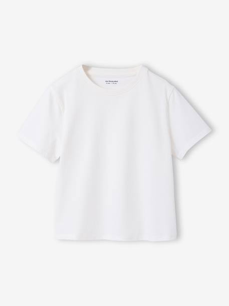 Set van 3 effen t-shirts voor meisjes écru+lichtroze - vertbaudet enfant 