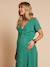 Robe longue col chemise grossesse allaitement vert émeraude - vertbaudet enfant 