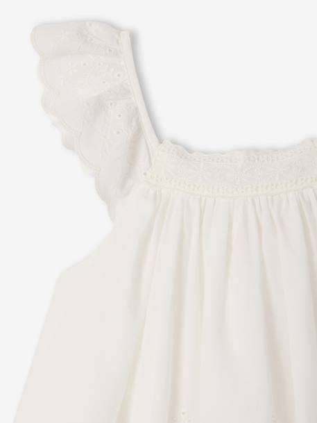 Robe évasée coton broderie blanc - vertbaudet enfant 