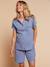 Pyjama short femme grossesse allaitement bleu chambray - vertbaudet enfant 