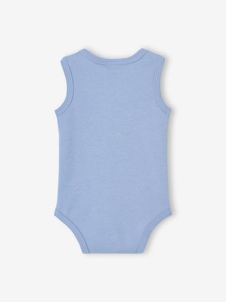 Lot de 2 bodies bébé garçon sans manches bleu jean - vertbaudet enfant 