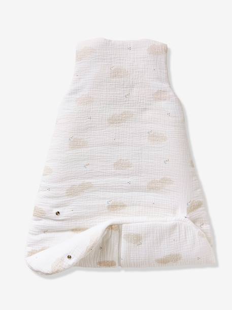 Gigoteuse sans manches ouverture centrale personnalisable DANS LES NUAGES blanc imprimé - vertbaudet enfant 
