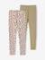 Set van 2 Basics meisjesleggings donkergrijs+kaki+rozenhout+saliegroen - vertbaudet enfant 