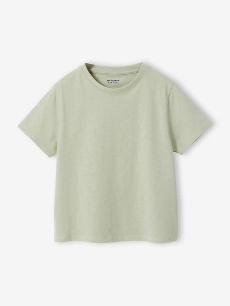 Set van 3 effen t-shirts voor meisjes écru+lichtroze - vertbaudet enfant 