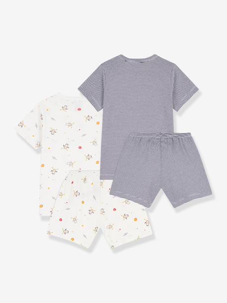 Lot 2 pyjashorts coton Petit Bateau blanc - vertbaudet enfant 