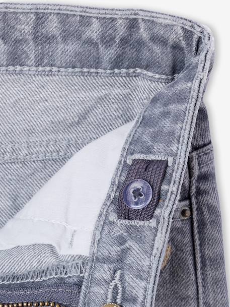 Jean fille large bas effiloché bleu foncé+denim bleached+gris+stone - vertbaudet enfant 