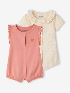 Lot 2 combishort bébé fille coton bio  - vertbaudet enfant