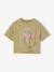 T-shirt manches courtes fille écru+kaki - vertbaudet enfant 