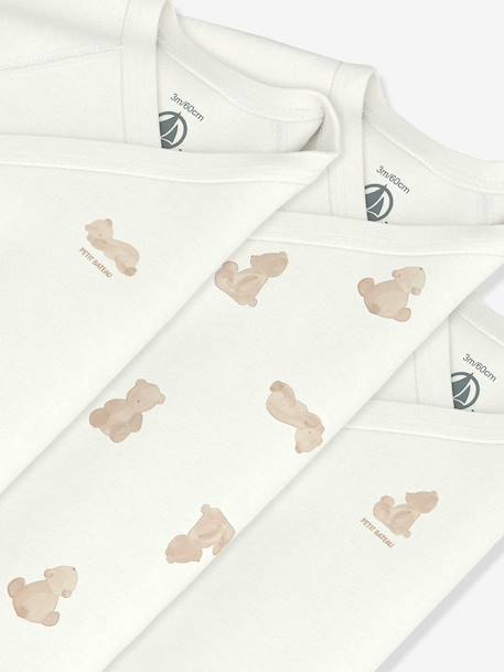 Lot 3 bodies croisés bébé Petit Bateau blanc - vertbaudet enfant 