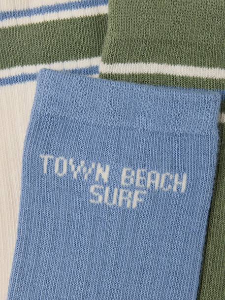 Lot 3 chaussettes garçon bleu grisé - vertbaudet enfant 
