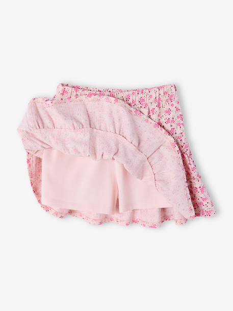 Meisjes rok short van jersey ecru+lichtroze - vertbaudet enfant 