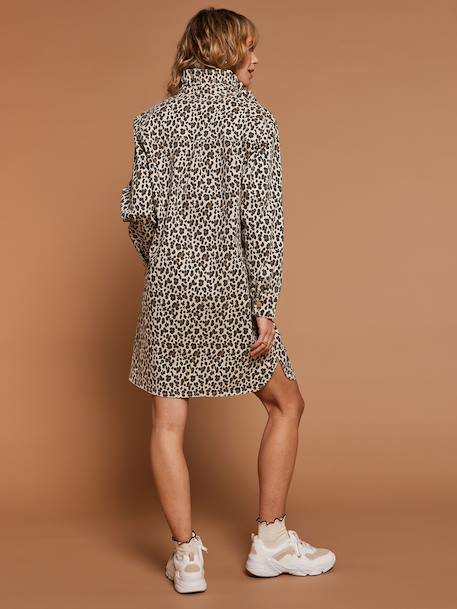 Robe léopard grossesse allaitement écru - vertbaudet enfant 