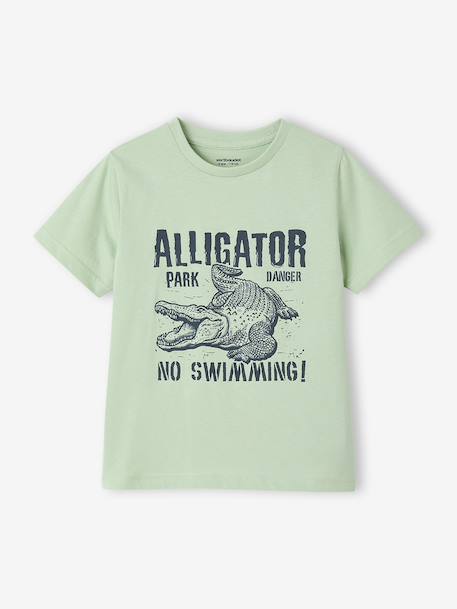Set van 3 T-shirt met korte mouwen amandelgroen+marineblauw+pecannoot+saliegroen - vertbaudet enfant 