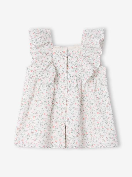 Robe bébé imprimé à volants blanc imprimé - vertbaudet enfant 