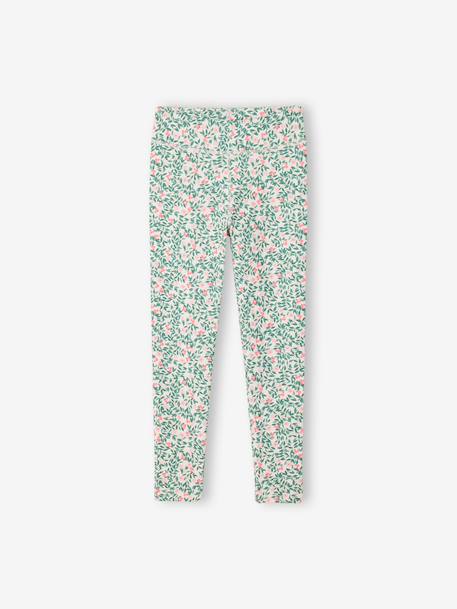 Legging sport fille imprimé fleuri écru - vertbaudet enfant 