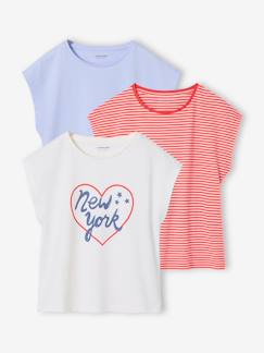 -Set van 3 Basics meisjesshirts met korte mouwen
