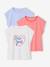 Set van 3 Basics meisjesshirts met korte mouwen bleekblauw+roze (poederkleur) - vertbaudet enfant 