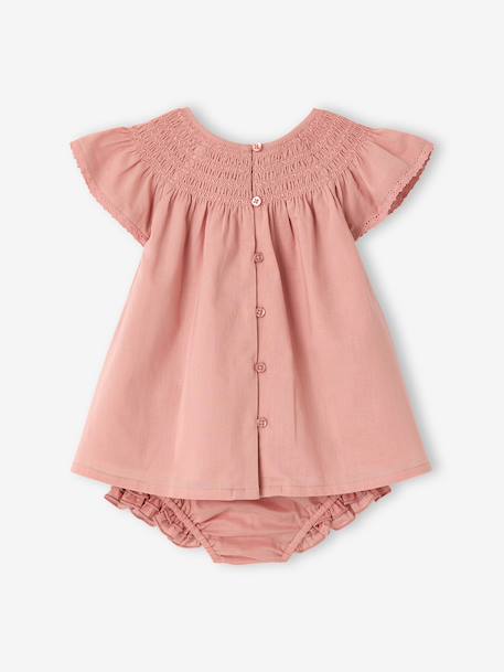 Jurk en bloomer baby meisjes katoen rouge - vertbaudet enfant 