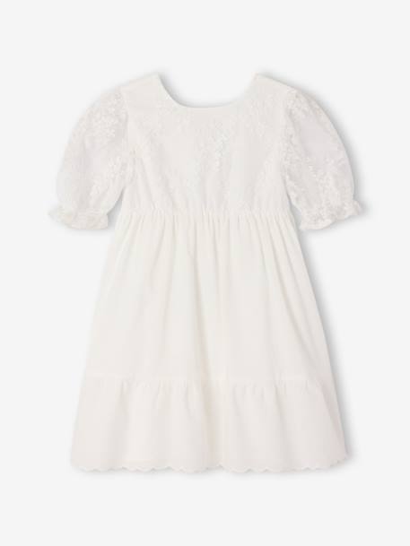 Robe fille boheme manches dentelles blanc - vertbaudet enfant 