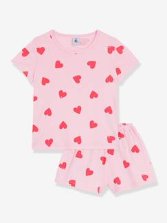 -Pyjama short fille imprimé coeurs 