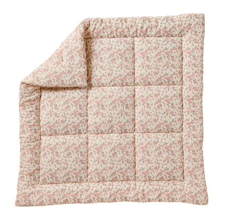 Tapis de sol / Fond de parc gaze de coton FLEURS blanc imprimé - vertbaudet enfant 