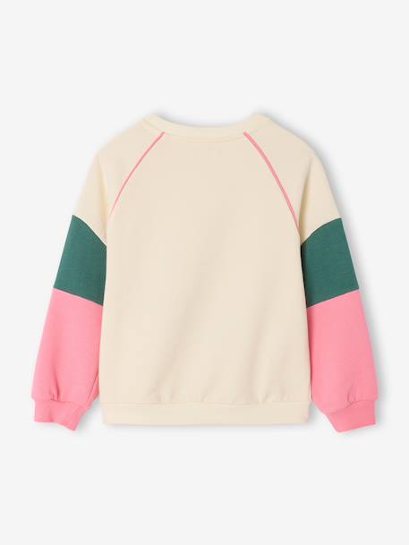 Sweat sport fille écru - vertbaudet enfant 