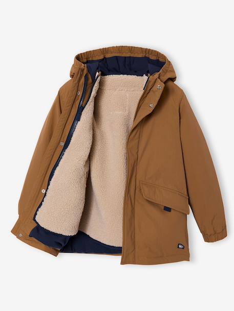 Parka 3 en 1 garçon doublure sherpa noix de pécan - vertbaudet enfant 