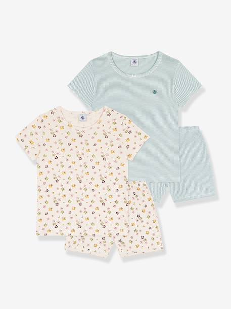 Fille-Pyjama, surpyjama-Lot 2 pyjama coton imprimé Petit Bateau