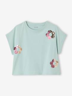 -T-shirt fille motifs sequins