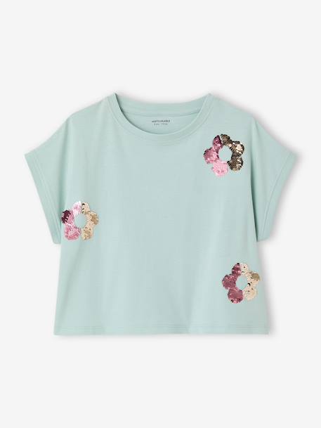 Fille-T-shirt, sous-pull-T-shirt fille motifs sequins