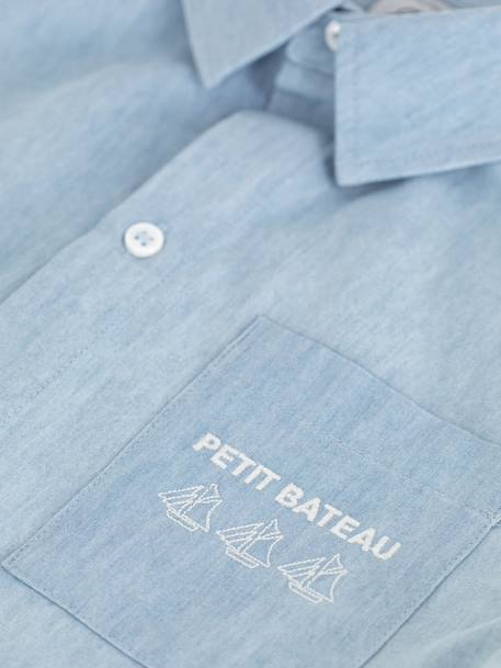 Chemise garçon chambray à manches courtes bleu clair - vertbaudet enfant 