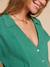 Robe longue col chemise grossesse allaitement vert émeraude - vertbaudet enfant 