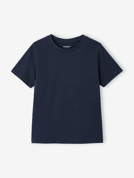 Set van 3 T-shirt met korte mouwen amandelgroen+marineblauw+pecannoot+saliegroen - vertbaudet enfant 