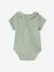 Lot de 2 bodies bébé naissance col fantaisie manches courtes corail+vert sauge - vertbaudet enfant 