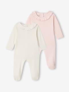 -Set van 2 pyjama's voor babymeisjes, effen
