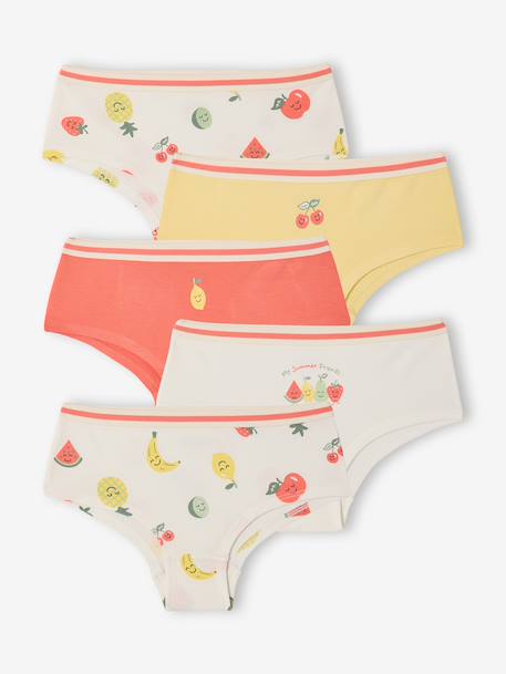 Fille-Lot 5 shorties fruits 