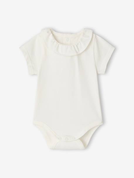 Set van 2 rompers voor baby met sierkraag met korte mouwen koraal+saliegroen - vertbaudet enfant 